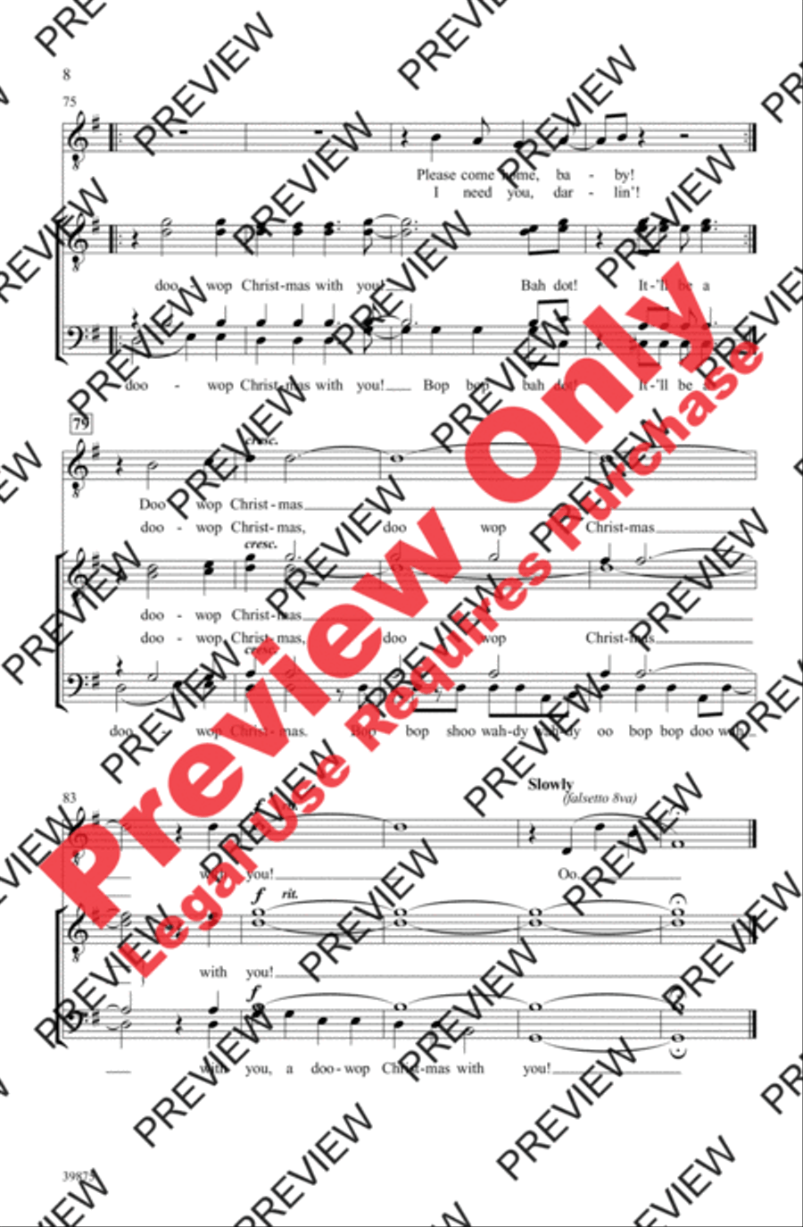 A Doo-Wop Christmas (With You) Men's Choir scores gallery preview page 8