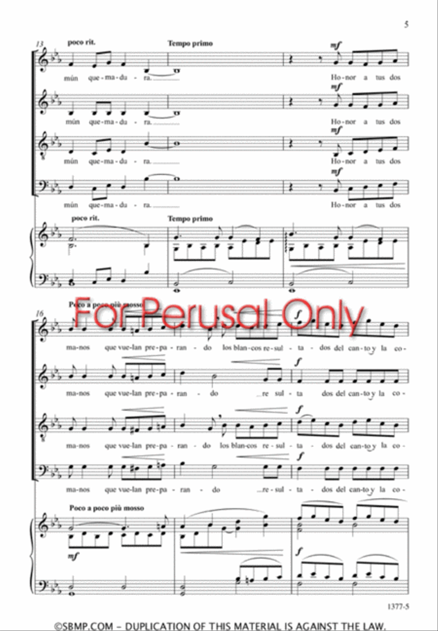 Tu sangre en la mia - SATB Octavo 4-Part scores gallery preview page 4