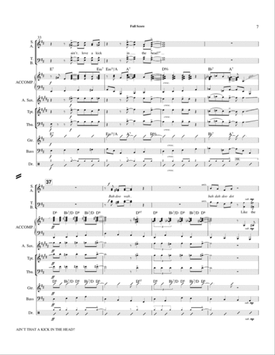 Ain't That A Kick In The Head? - Full Score Choir scores gallery preview page 5