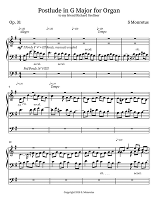 Postlude in G Major for Organ