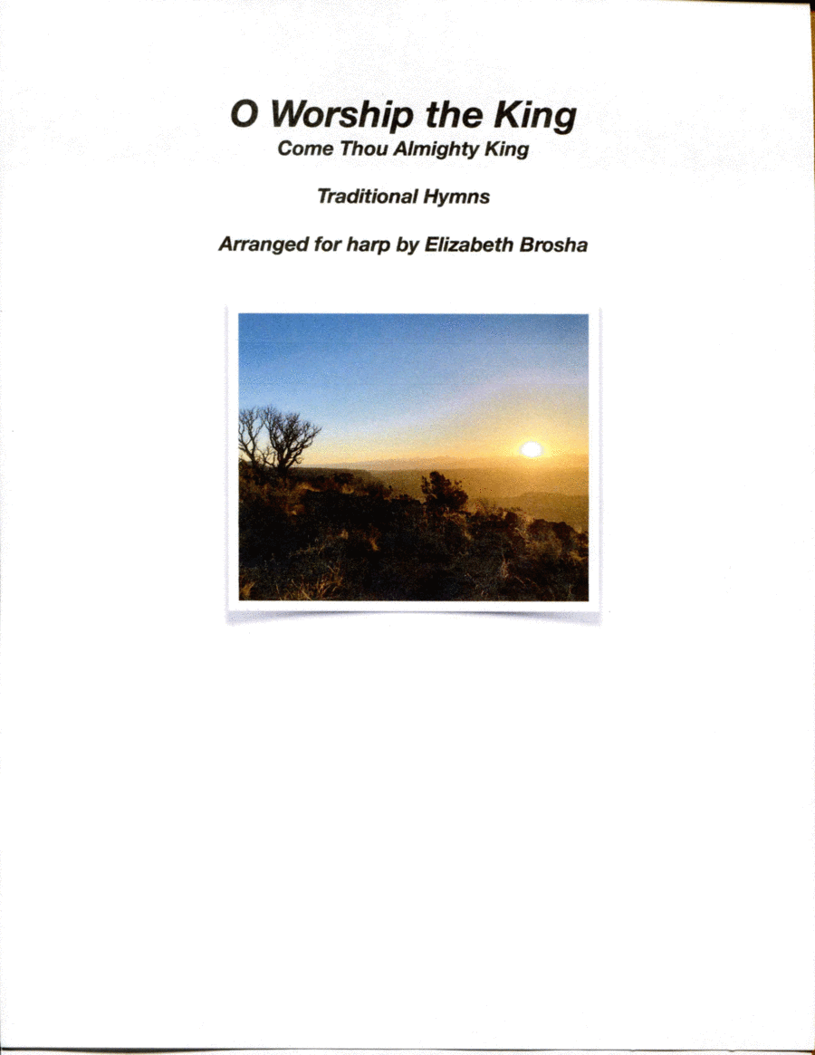 O Worship the King/Come Thou Almighty King Harp Solo Harp scores gallery preview page 1