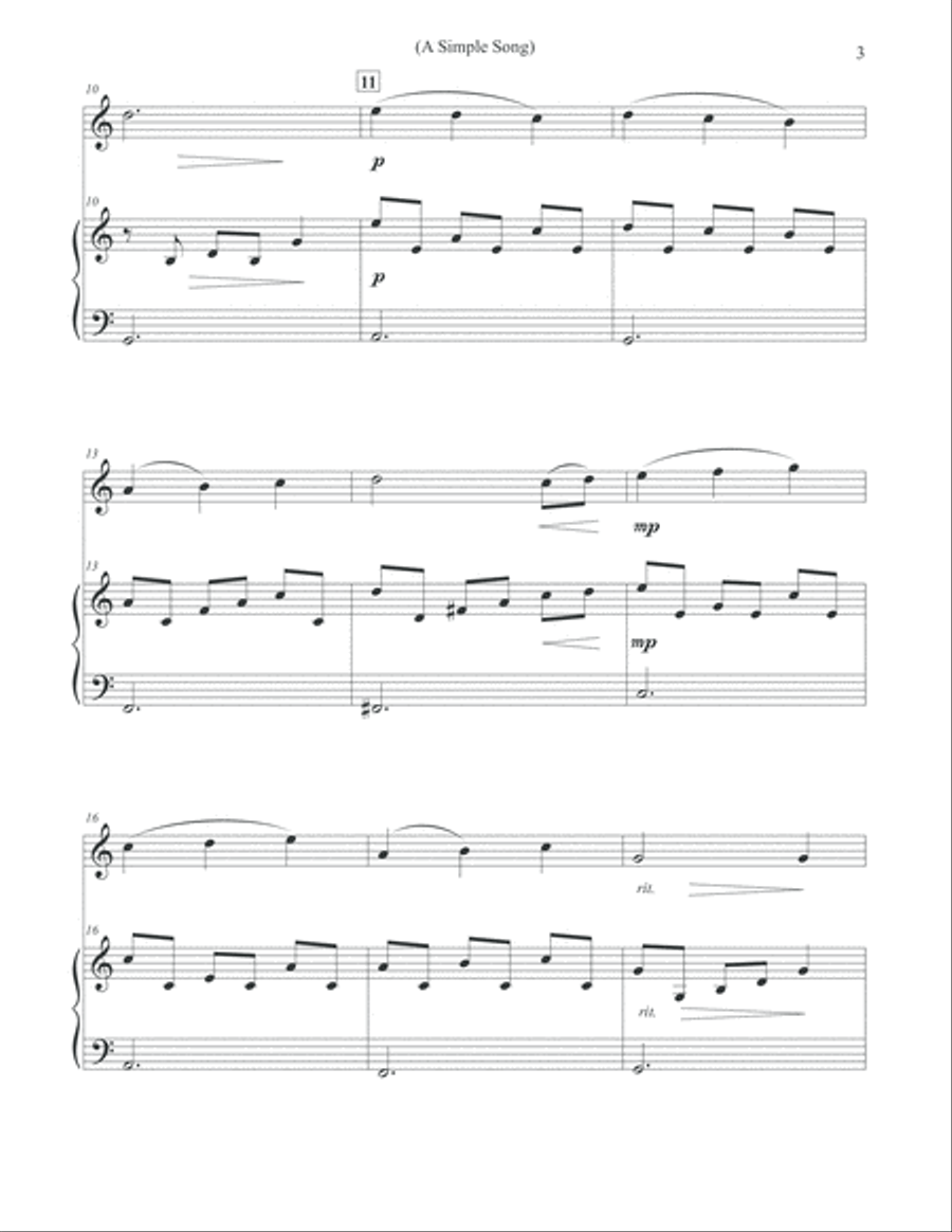 A Simple Song - Violin & Piano Violin Solo scores gallery preview page 3