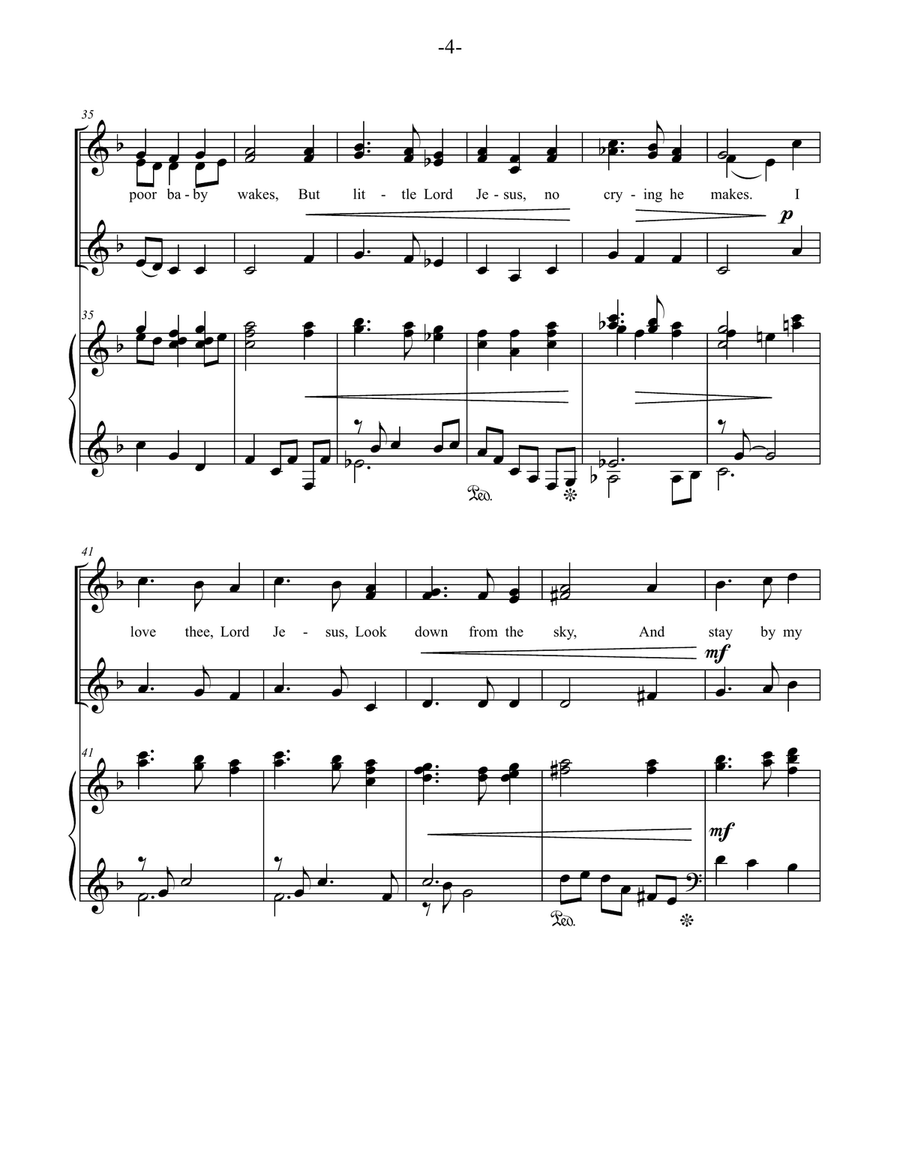 Away in a Manger : SSA Choir, Piano and Flute SSA scores gallery preview page 4
