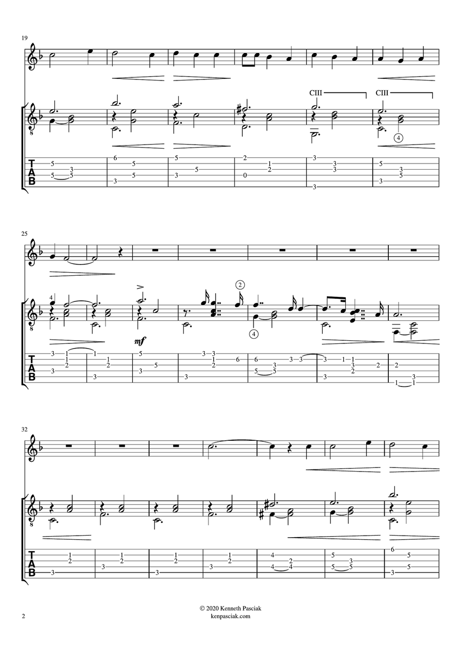 A Vucchella (for Flute or Violin and Guitar) Flute scores gallery preview page 4