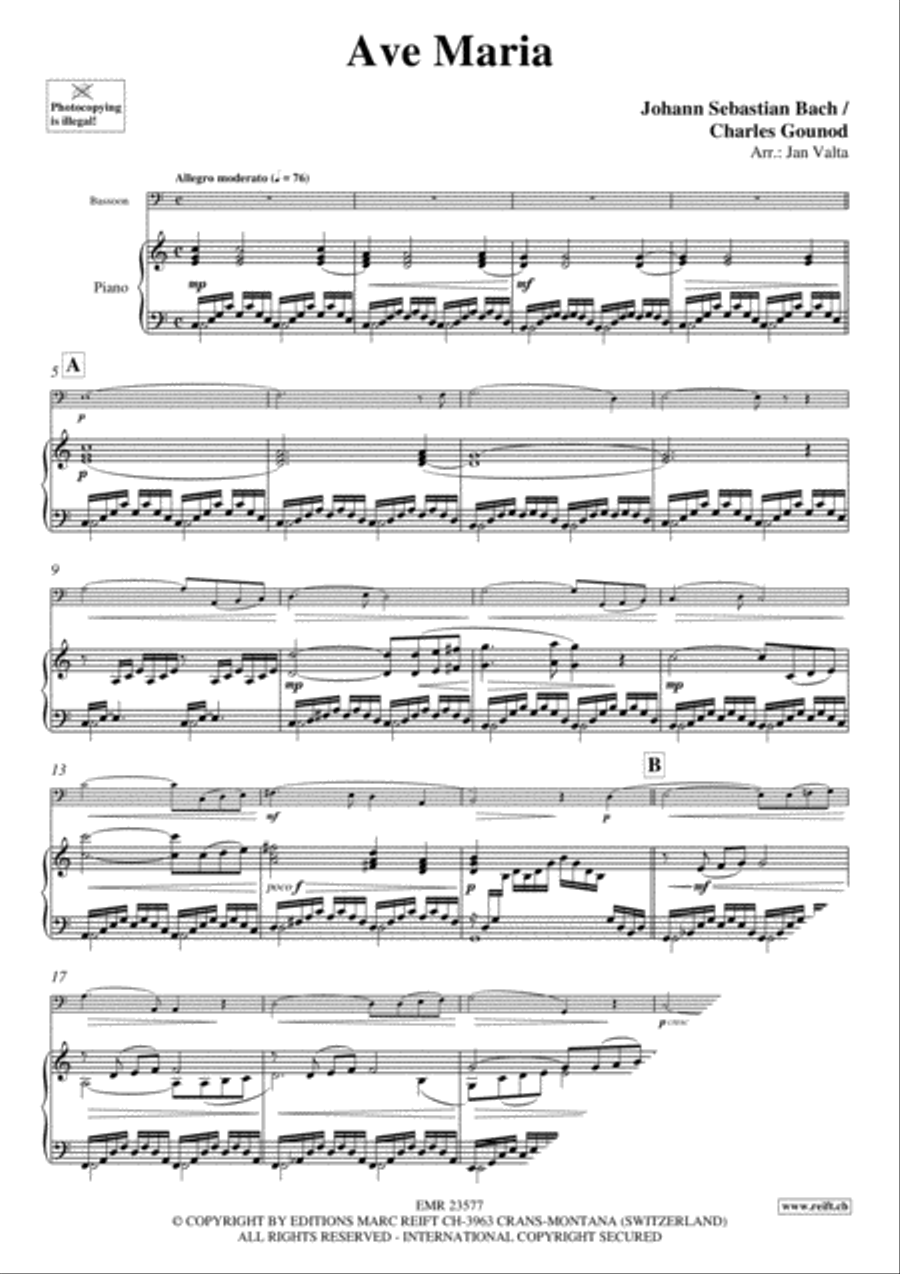 Ave Maria Bassoon Solo scores gallery preview page 3