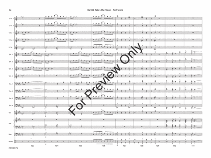 Bartók Takes the Trane Bartók Takes the Trane Jazz Ensemble scores gallery preview page 15