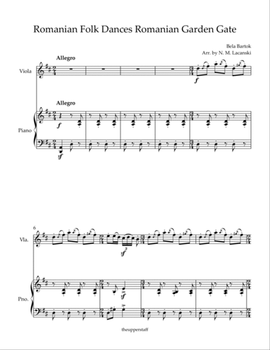 Romanian Folk Dances Romanian Garden Gate Viola scores gallery preview page 2