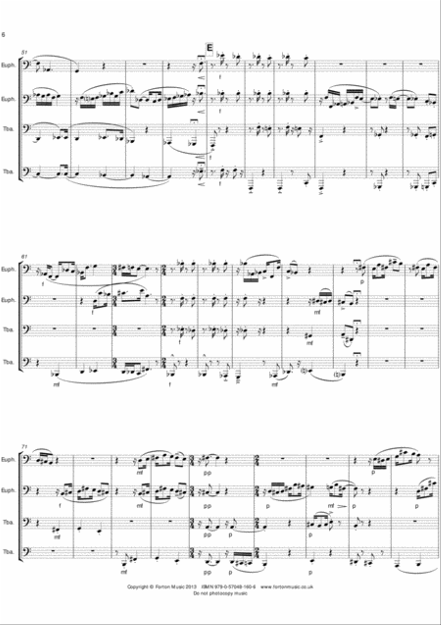 Intrada Tuba Quartet Brass Quartet scores gallery preview page 6