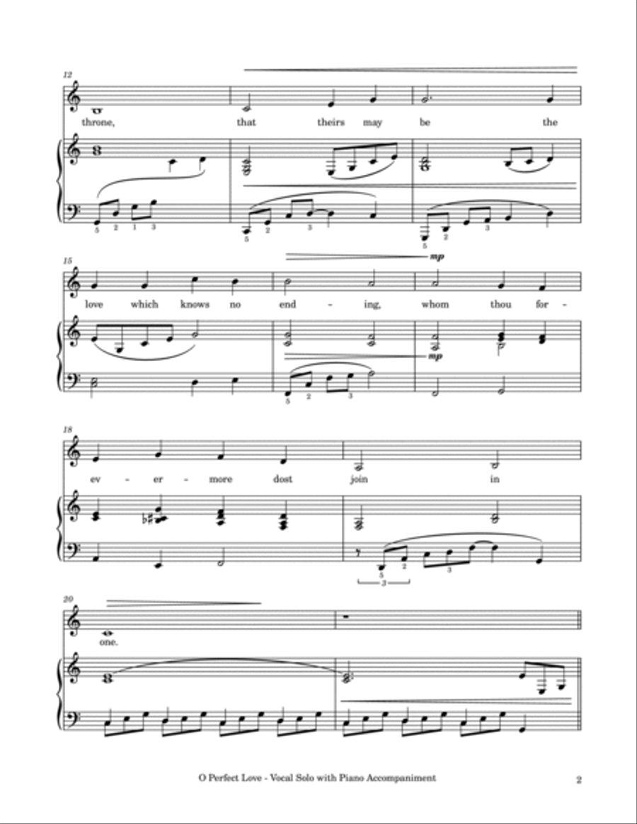 O Perfect Love (Wedding Hymn) - Vocal Solo with Piano Accompaniment Voice Solo scores gallery preview page 3