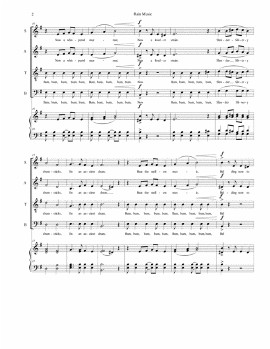 Rain Music Rain Music 4-Part scores gallery preview page 2