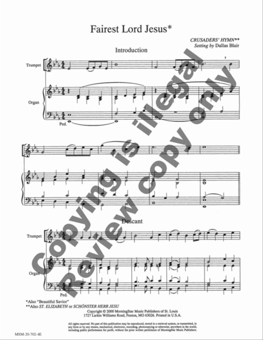 Hymn Introductions and Descants for Trumpet and Organ, Set 2 Trumpet scores gallery preview page 5