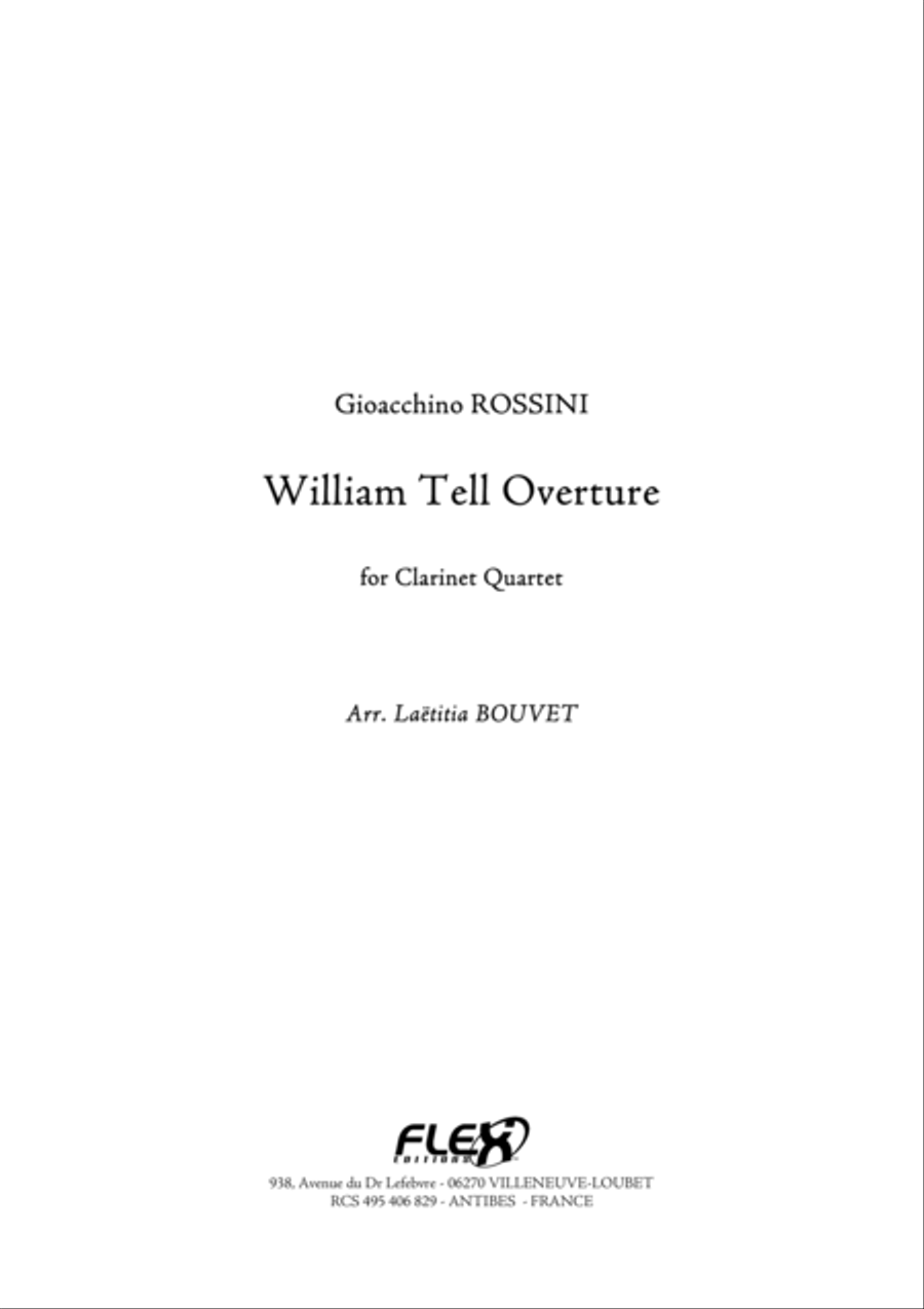 William Tell Overture Clarinet Quartet scores gallery preview page 1