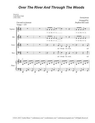 Book cover for Over The River And Through The Woods (Vocal Quartet - (SATB)