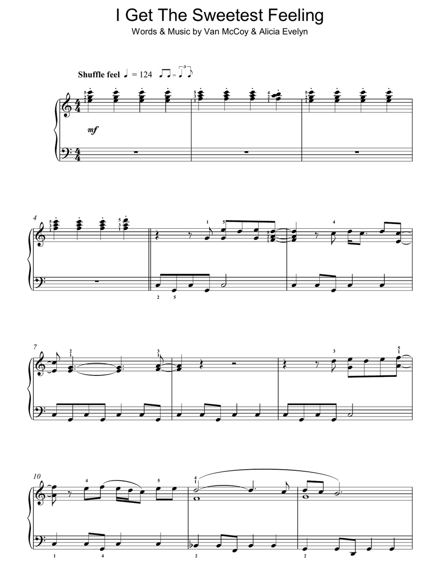 I Get The Sweetest Feeling Piano Solo scores gallery preview page 1