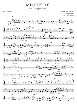 Book cover for Boccherini's Minuet for Clarinet Quartet