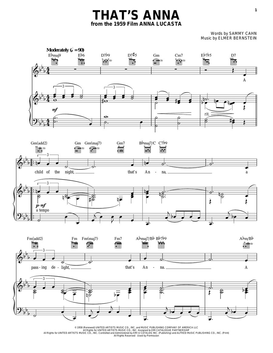 That's Anna Piano, Vocal, Guitar scores gallery preview page 1