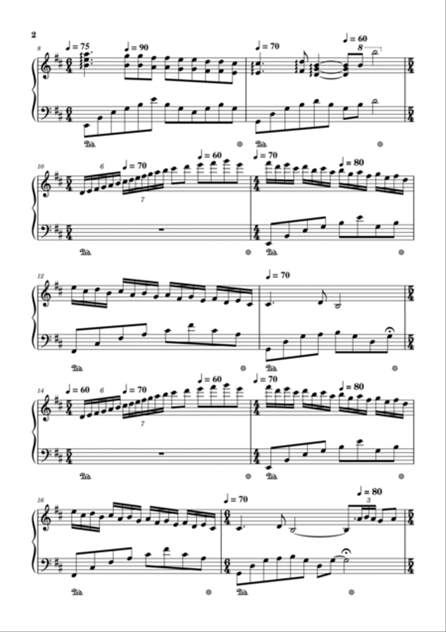 Nostalgia Piano Solo scores gallery preview page 2