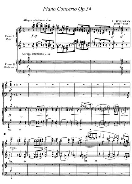Schumann Piano Concerto, Op.54 (2 pianos)