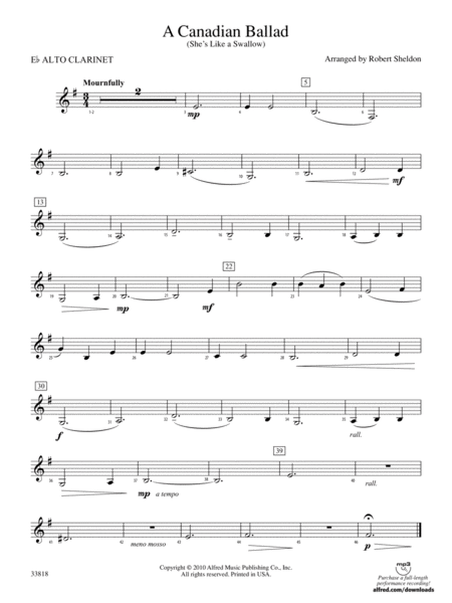 A Canadian Ballad: (wp) E-flat Alto Clarinet