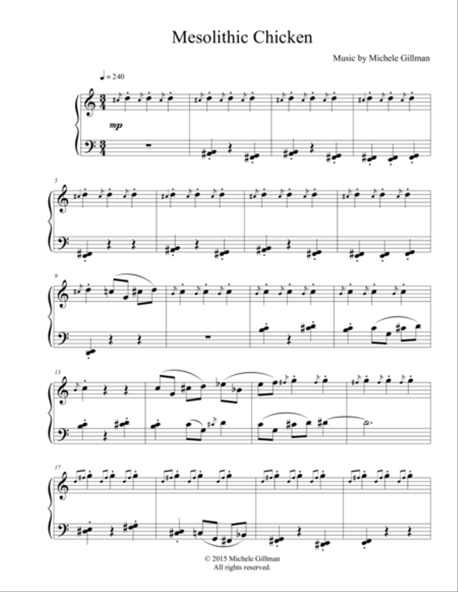Mesolithic Chicken Mesolithic Chicken Piano Solo scores gallery preview page 1