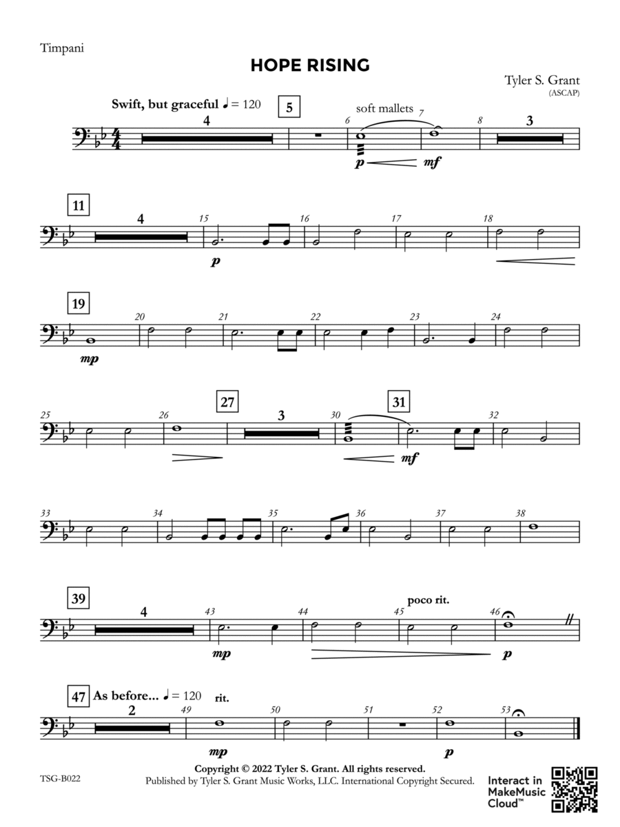 Hope Rising: Timpani Concert Band scores gallery preview page 1