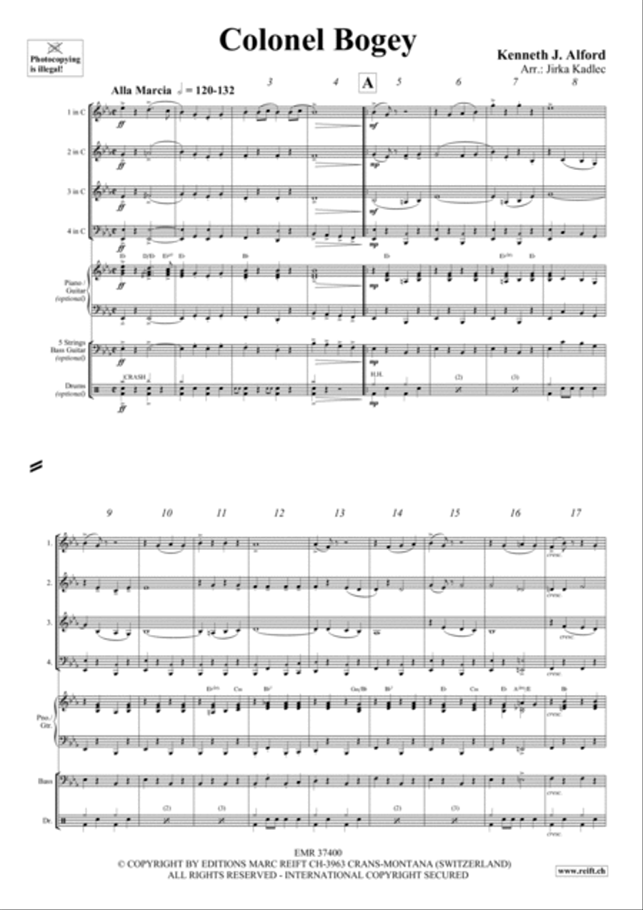 Colonel Bogey Woodwind Quartet scores gallery preview page 2