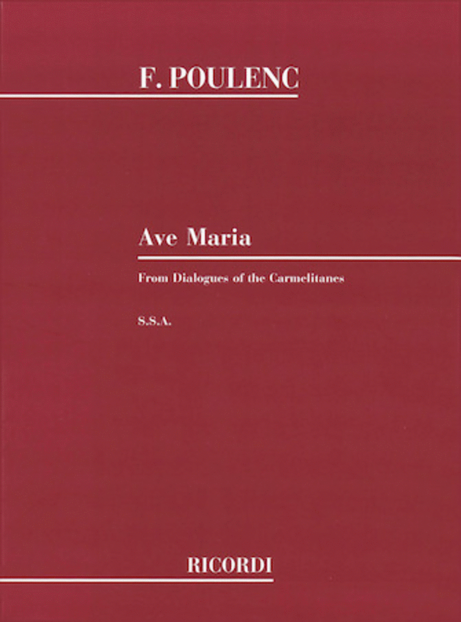 Ave Maria SSA From Dialogues Of The Carmelites SSA scores gallery preview page 1