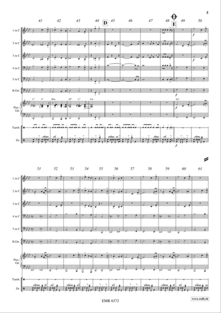 King's Blues March Brass Band scores gallery preview page 6