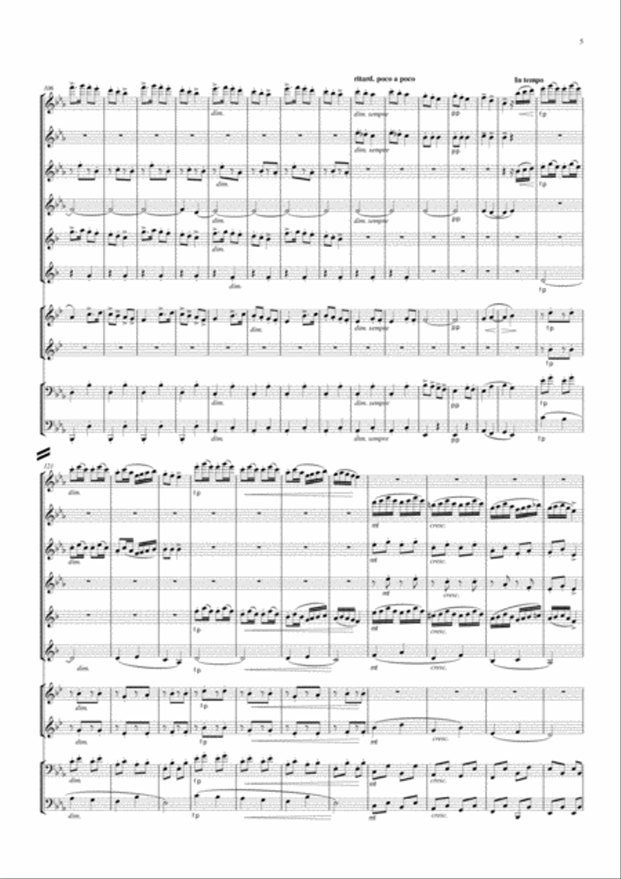 Dvorak Slavonic Dance Op 46 No 7 arranged for ten winds Woodwind Quintet scores gallery preview page 6
