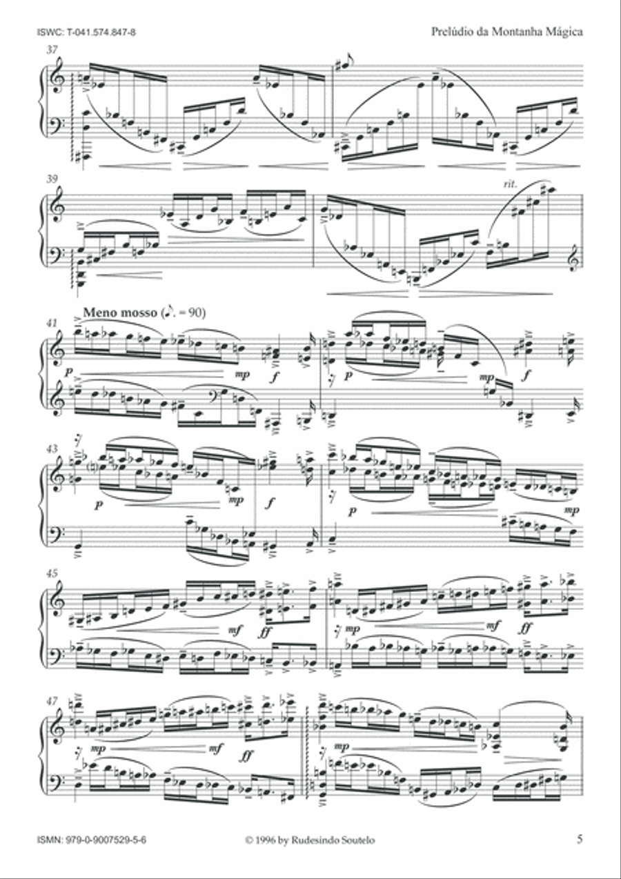 Prelúdio da Montanha Mágica / Prelude to The Magic Mountain Piano Solo scores gallery preview page 5