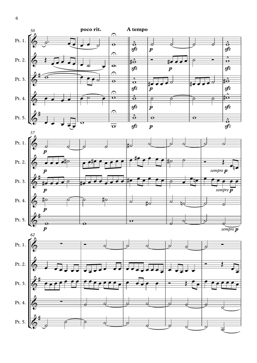Monteverdi - The Seventh Book of Madrigals (1619) - 08.Vorrei baciarti a5 Brass Ensemble scores gallery preview page 6