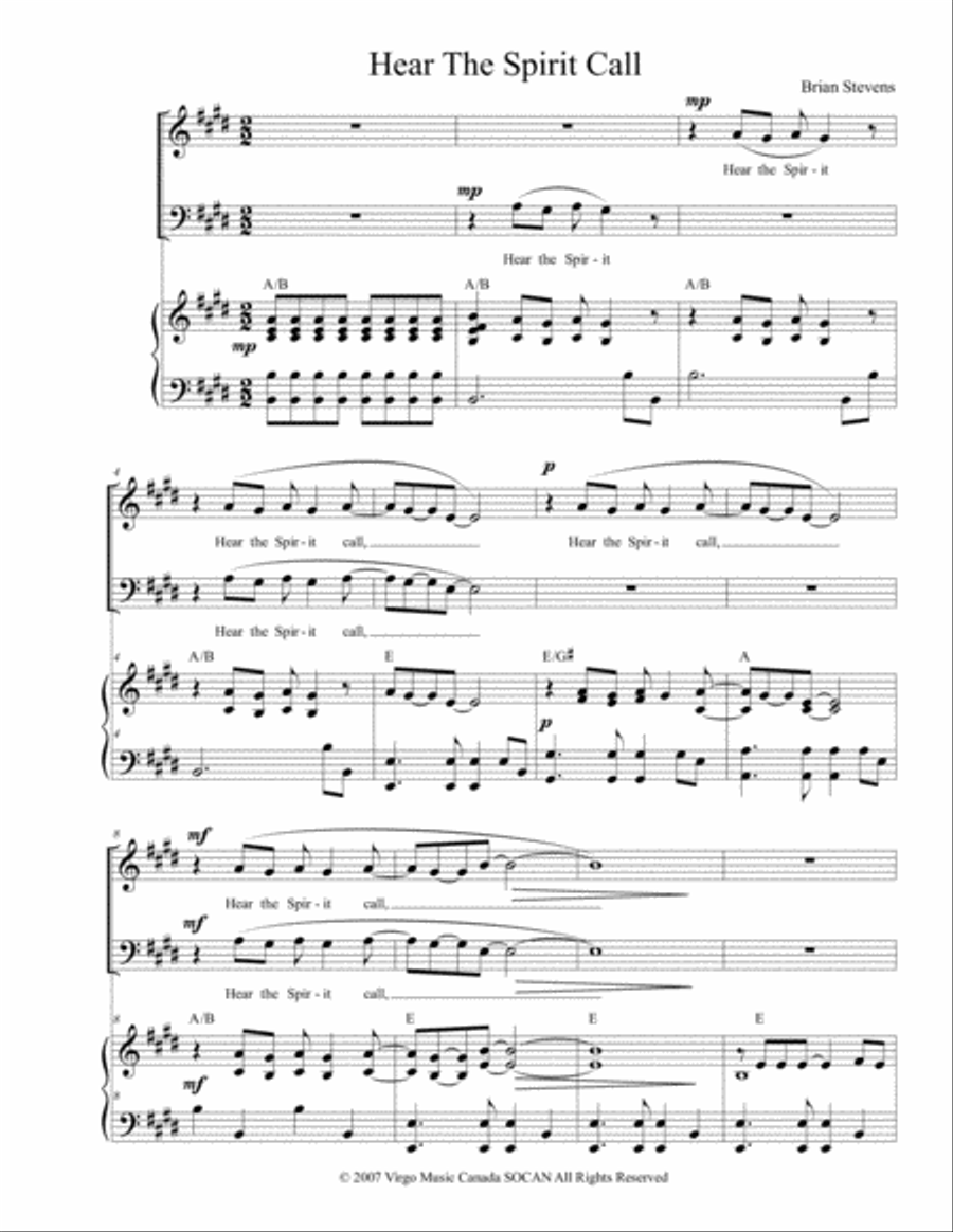 Hear the Spirit Hear the Spirit SA scores gallery preview page 1