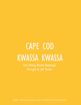 Cape Cod Kwassa Kwassa