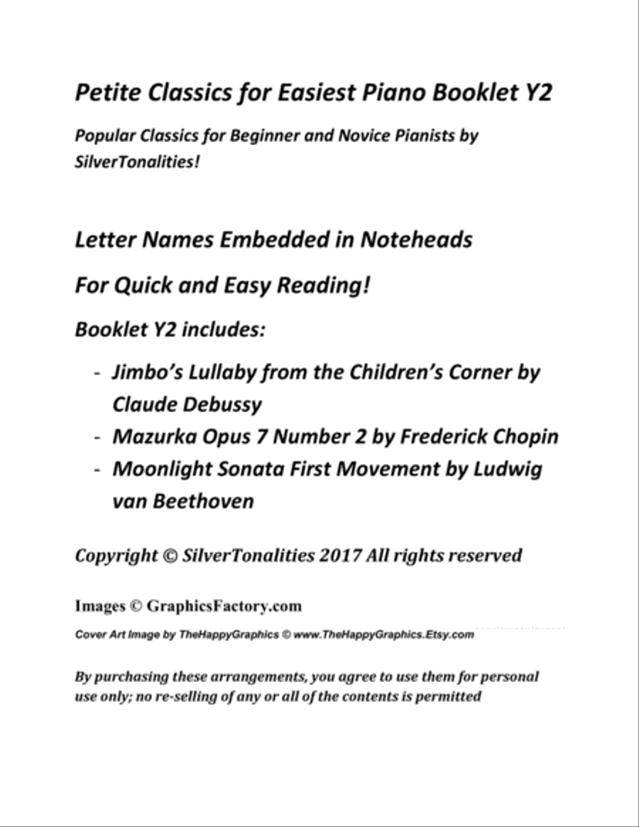 Petite Classics for Easiest Piano Booklet Y2 Easy Piano scores gallery preview page 2