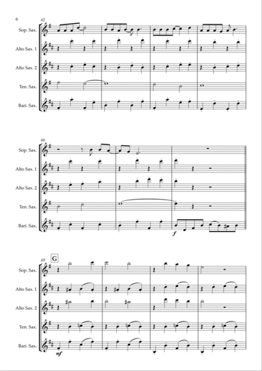 Lemon Tree Lemon Tree Saxophone Quintet scores gallery preview page 6