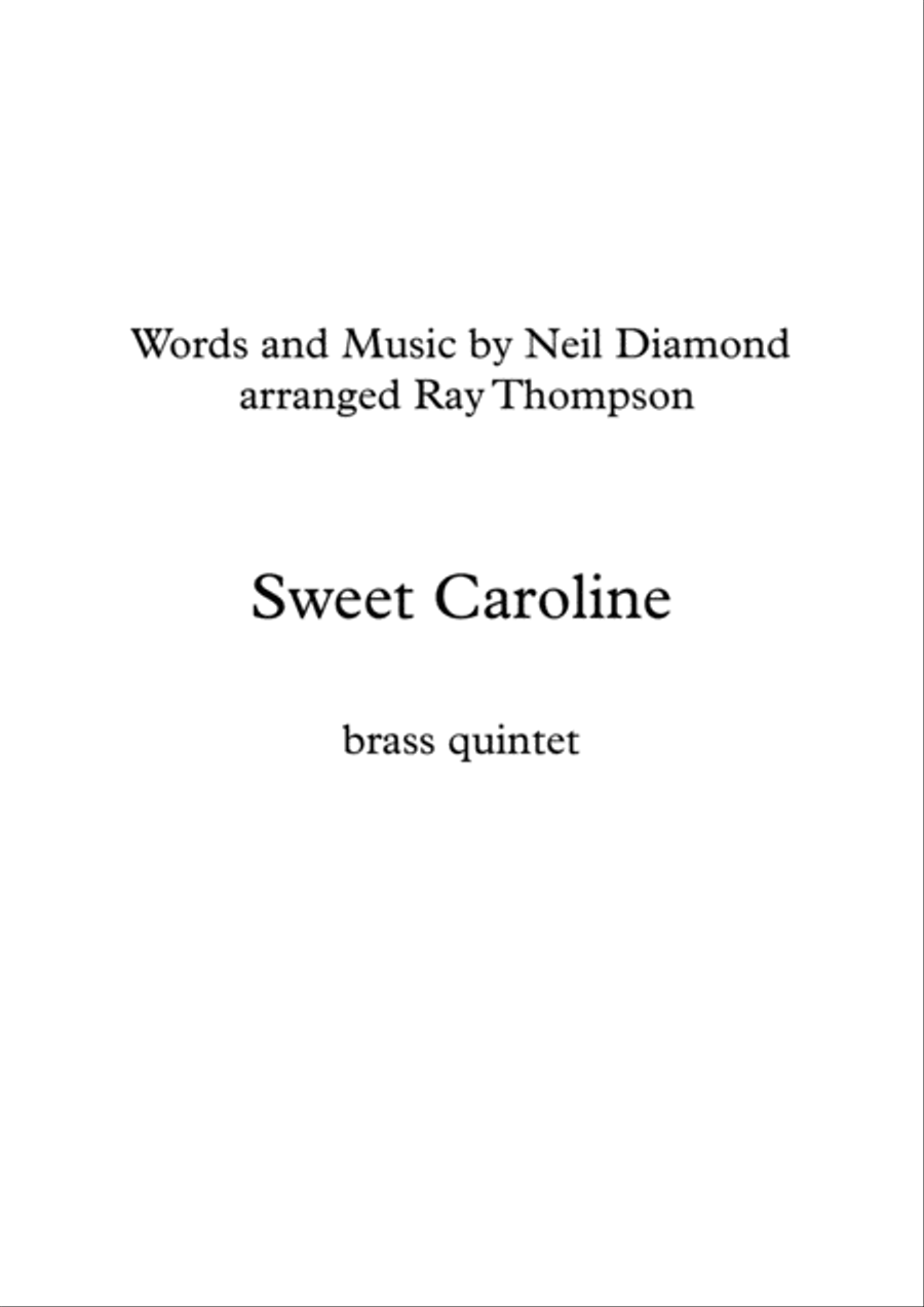Sweet Caroline Sweet Caroline Brass Quintet scores gallery preview page 1