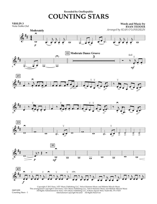 Book cover for Counting Stars - Violin 3 (Viola Treble Clef)