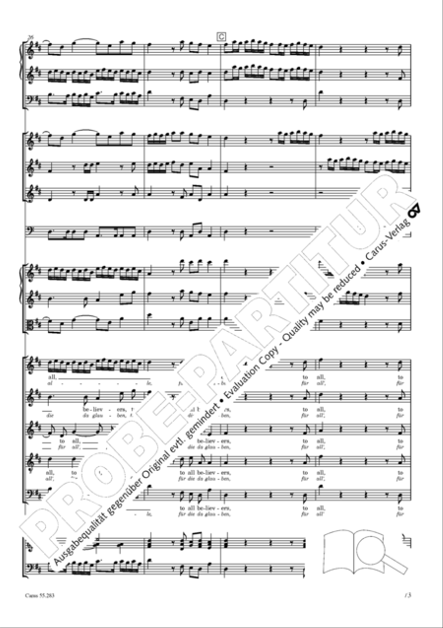 Te Deum for the Victory of Dettingen SSATB scores gallery preview page 90