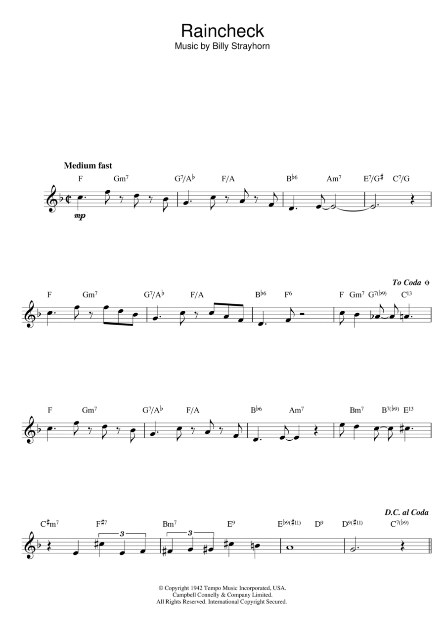 Raincheck Piano scores gallery preview page 1