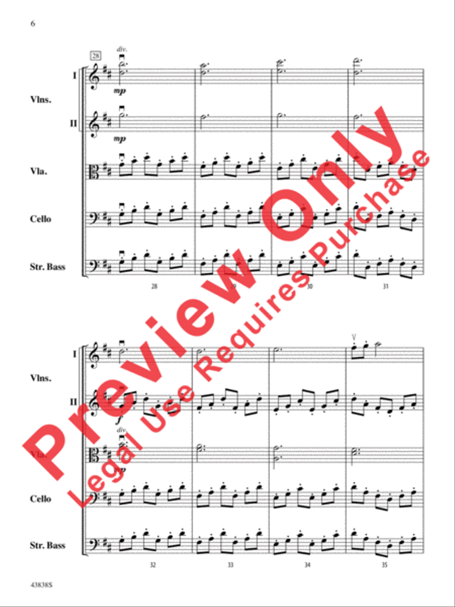 Royal Fireworks Overture String Orchestra scores gallery preview page 7