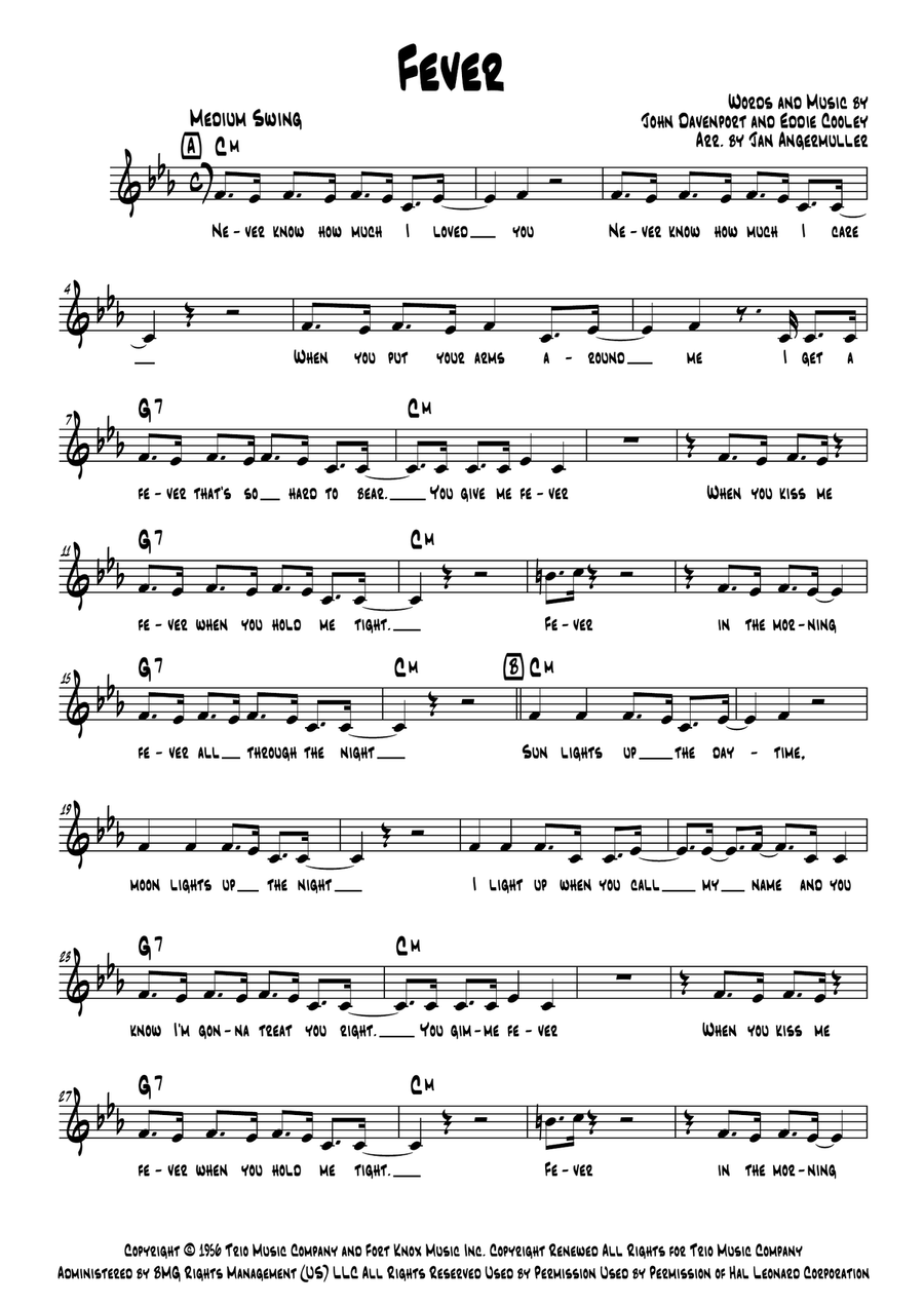 Fever Fever Piano scores gallery preview page 1
