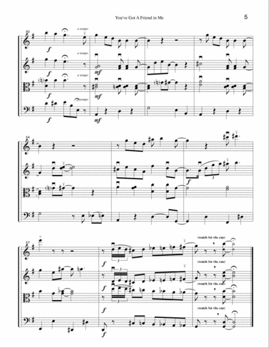 You've Got A Friend In Me String Quartet scores gallery preview page 5