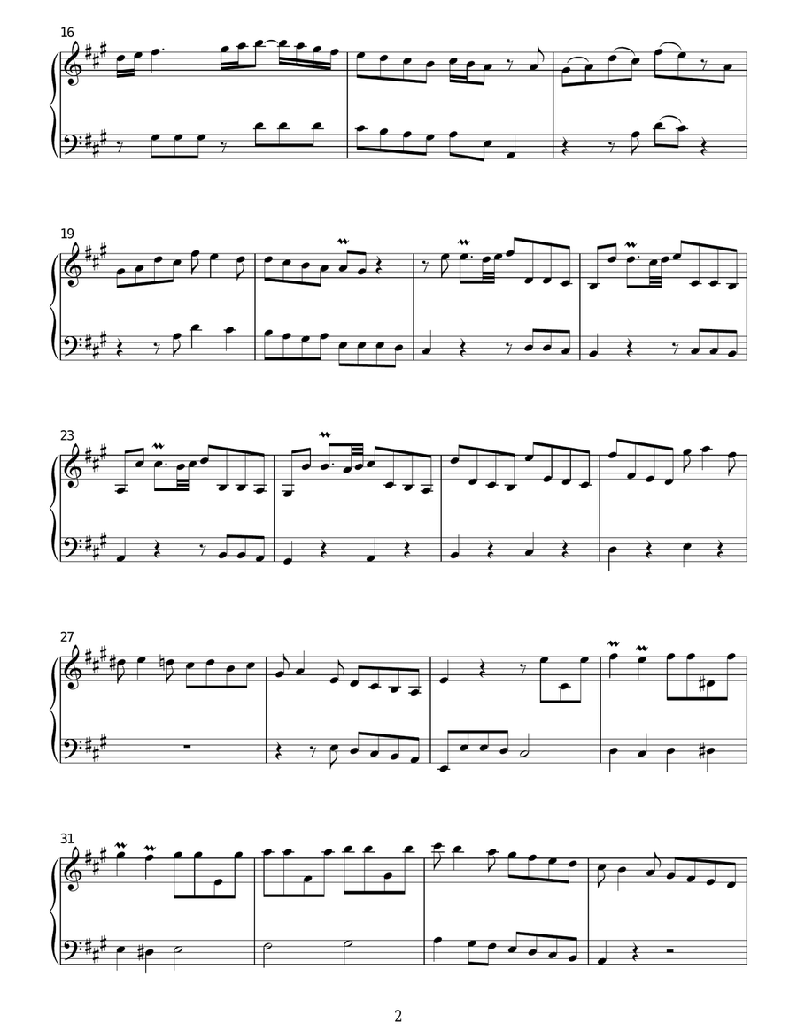 Allegro (Harpsichord Sonata In A Major) Harpsichord scores gallery preview page 2