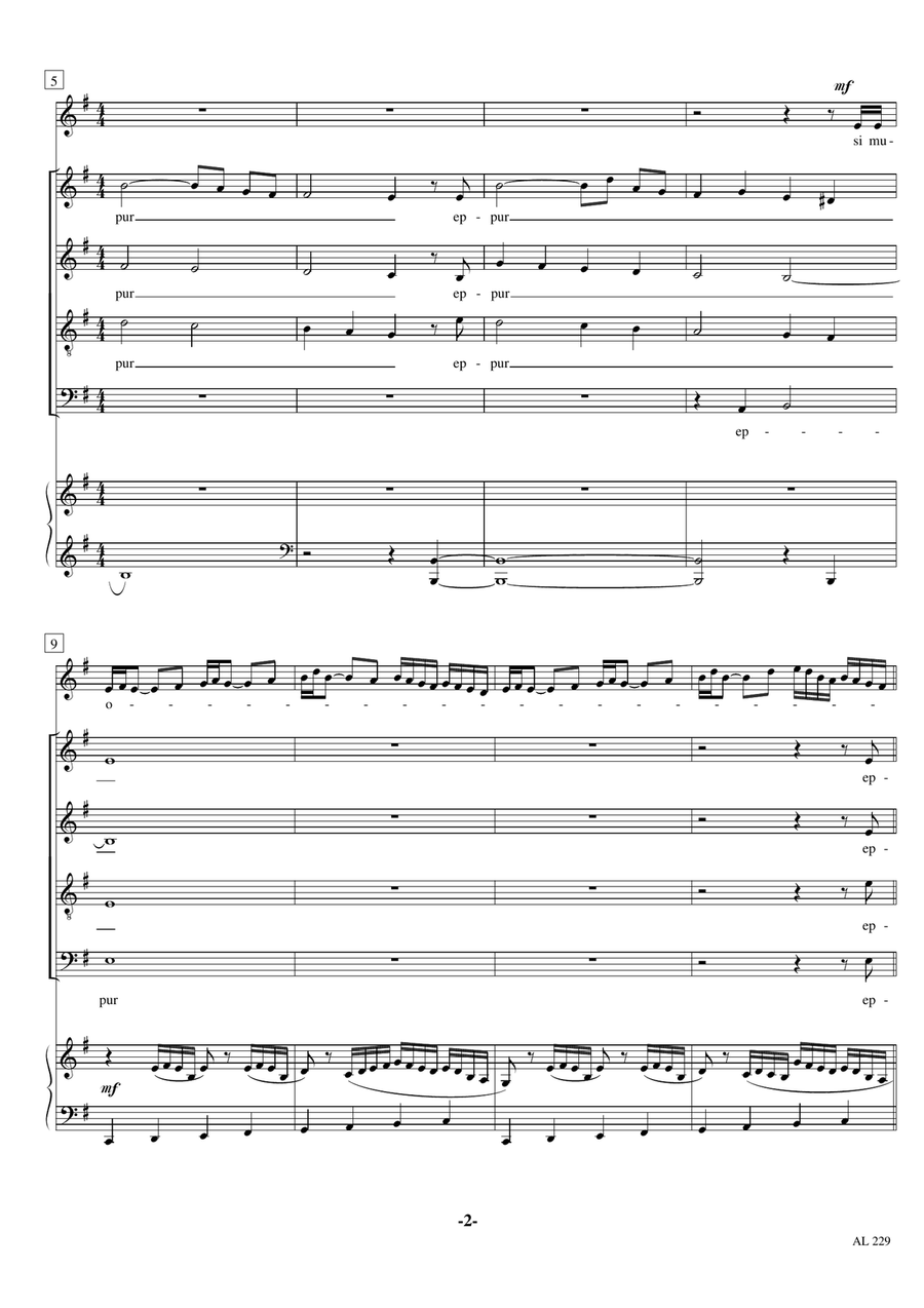Eppur si muove SATB piano Soprano solo (and yet it moves) 4-Part scores gallery preview page 2