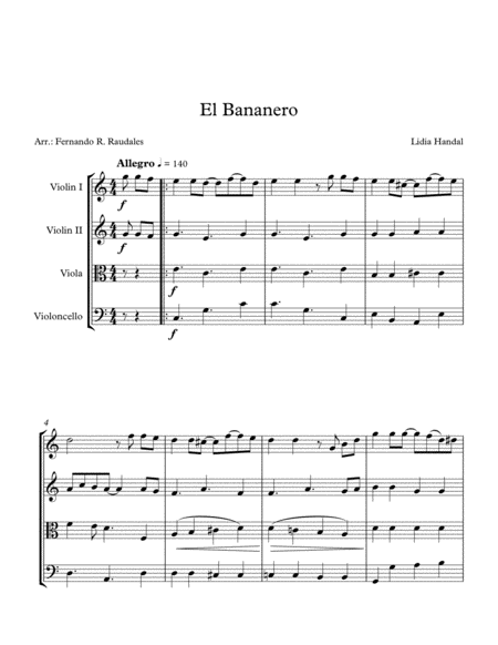 El Bananero - Lidia Handal - Arr.: Fernando R. Raudales image number null