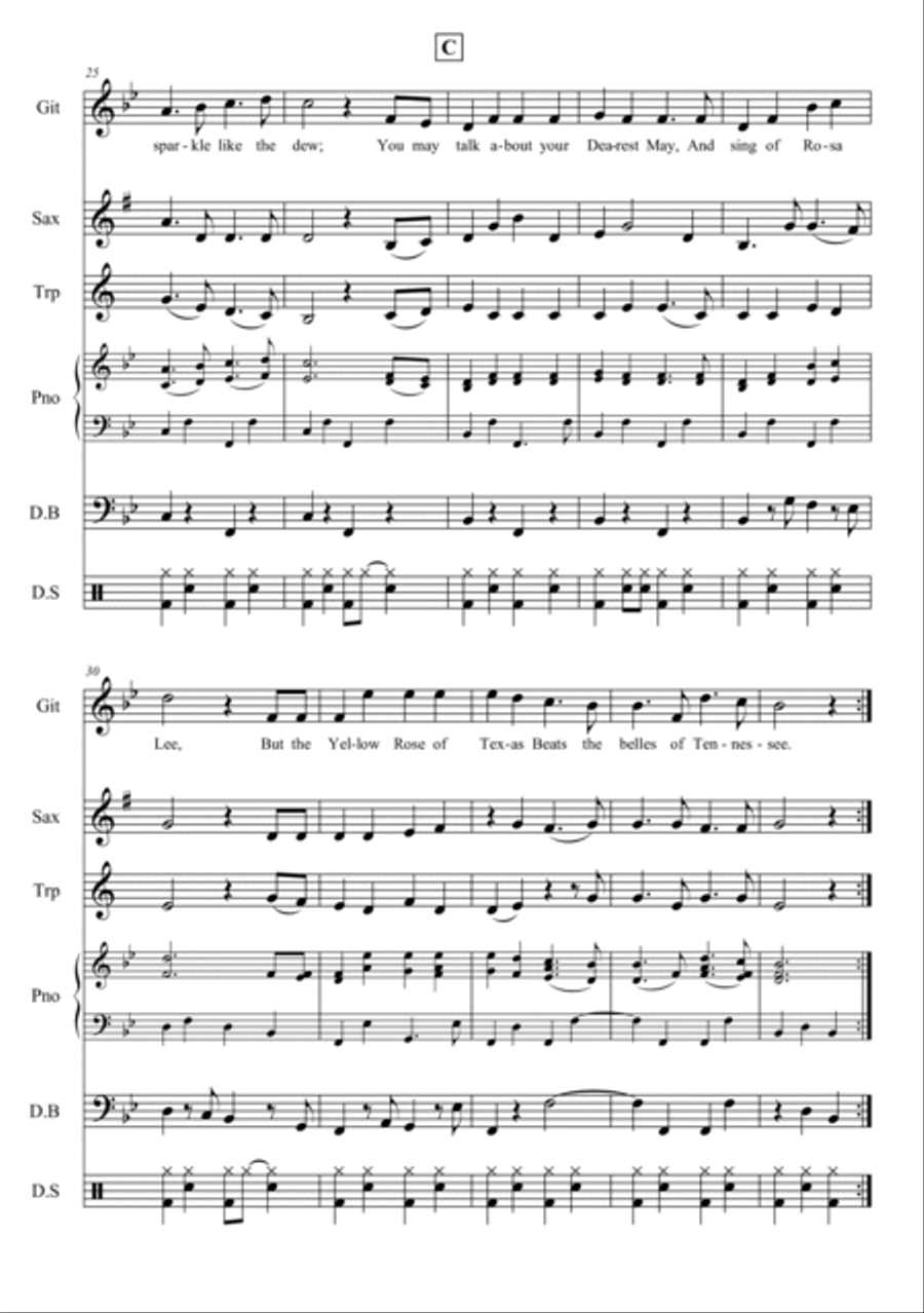 Yellow Rose of Texas Jazz Ensemble scores gallery preview page 4