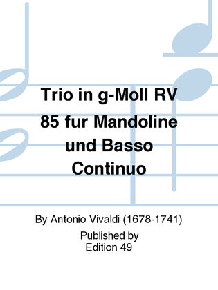 Book cover for Trio in g-Moll RV 85 fur Mandoline und Basso Continuo
