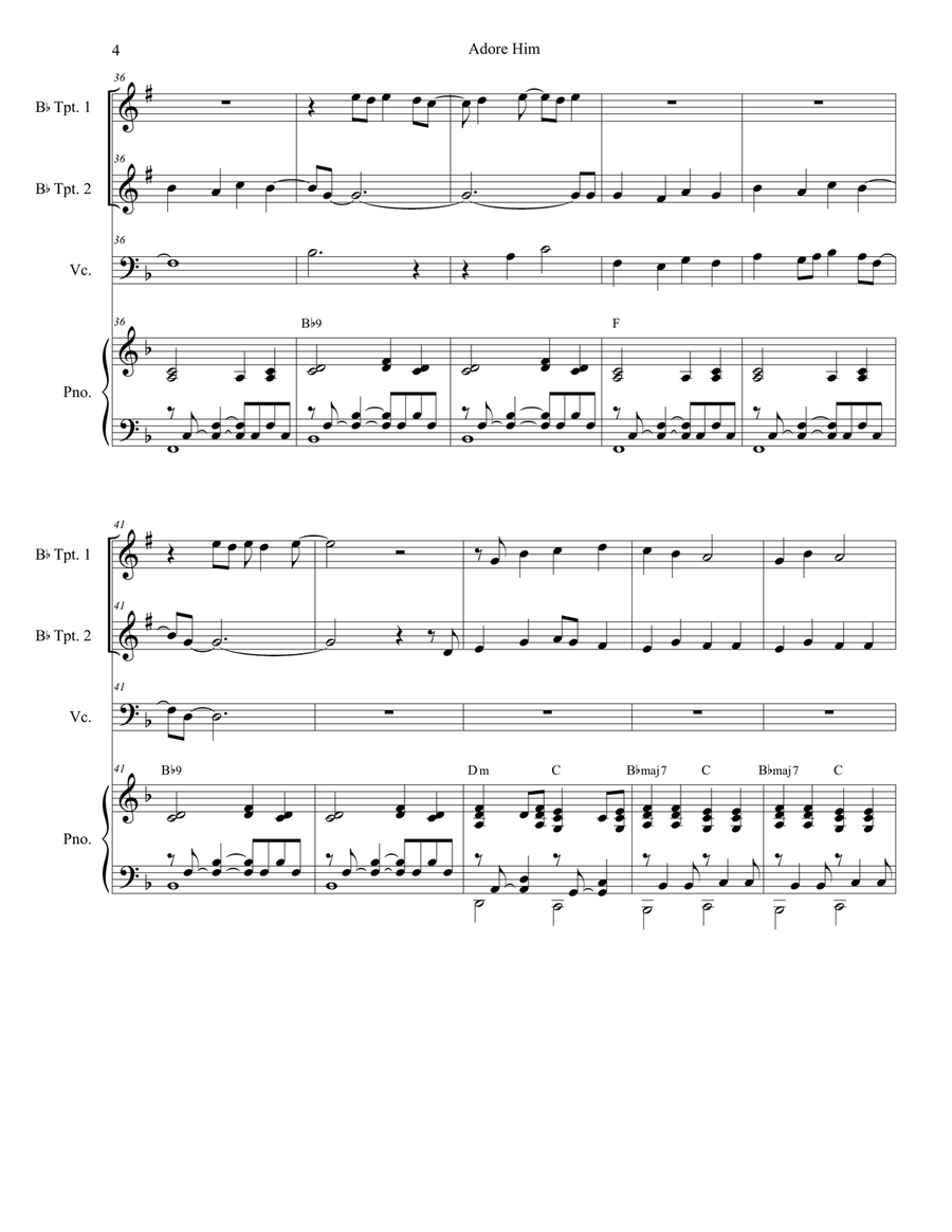 Adore Him Adore Him Trumpet Duet scores gallery preview page 4