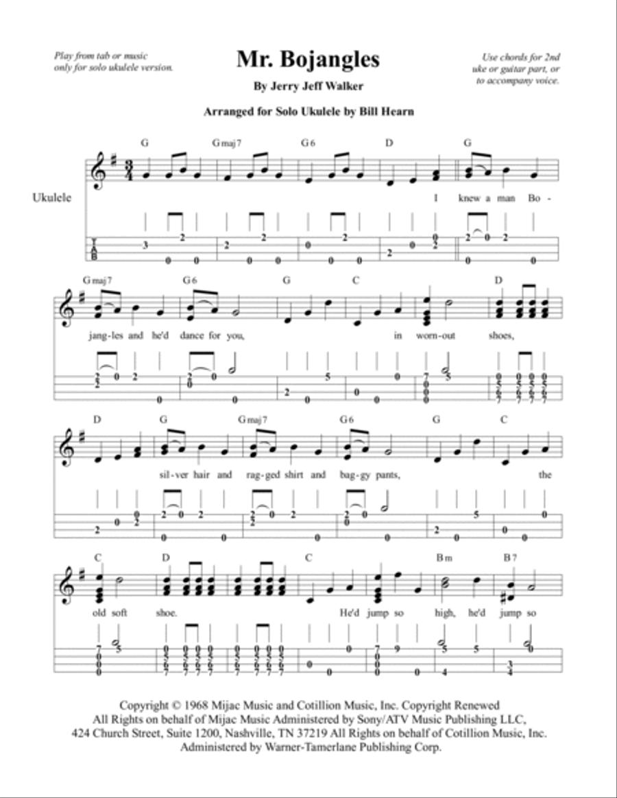 Mr. Bojangles Ukulele scores gallery preview page 2