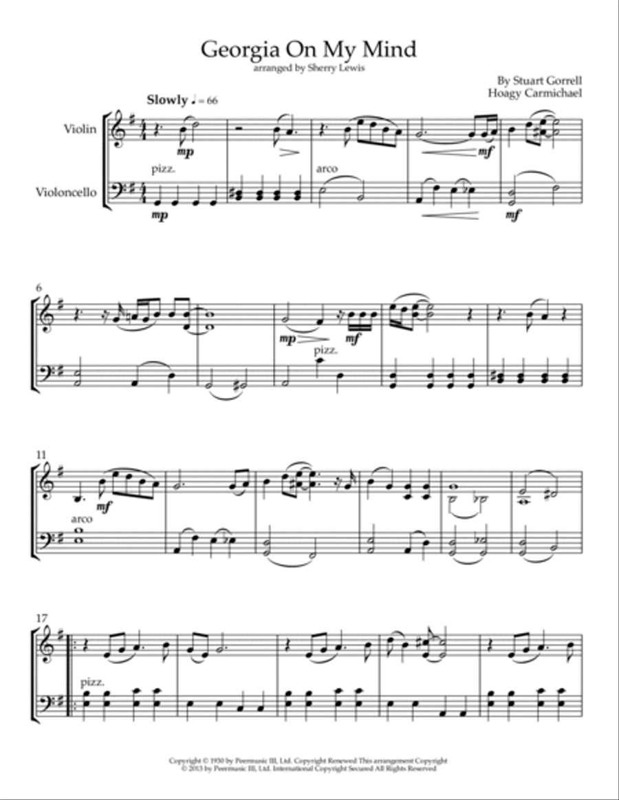 Georgia On My Mind String Duet scores gallery preview page 4